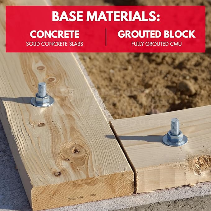 3/8" x 3-1/2" Zinc-Plated Wedge Anchors for Concrete and Cement | Heavy-Duty 3/8 Concrete Anchors (Box of 50)