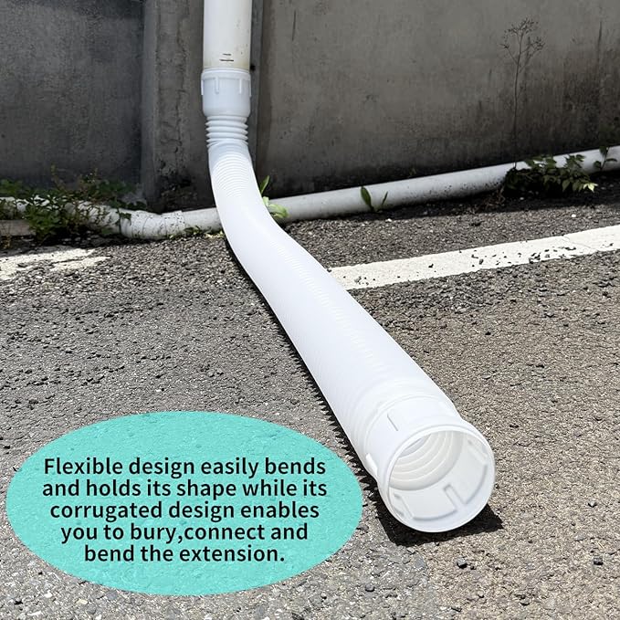 Roof Downspout Extension Pipe, Adjustable & Expandable Gutter Drain Pipe, PVC Anti-Clogging Rainwater Extension Hose for Roof Drainage（ROUND/brown)