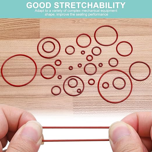 MECCANIXITY Silicone O-Ring 13mm ID 17mm OD 2mm Width Metric VMQ Sealing Gasket Replacement 50A Durometer for Plumbing Compressor Faucets Valves Repair (Red, Pack of 50)