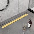 36 Inch Linear Shower Drain Gold Floor Drain with Removable SUS304 Stainless Steel CUPC Certificate and 2-in-1 Tile Insert Grate Cover