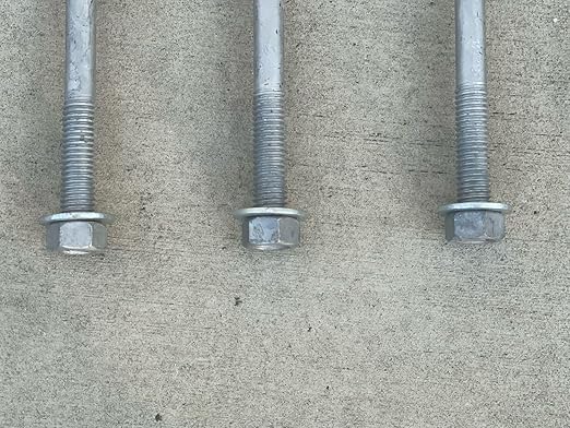Sandbaggy 1/2" x 16" Threaded Concrete Anchor L-Bolts (Nuts & Washers Included) - Hot Dipped Galvanized - Sill Plate, Base Plate, Masonry, Wood, Cement Anchors, J Bolt (50, 1/2" x 16")