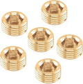 Hilitchi Brass Pipe Fitting Pipe Plug Fitting NPT Male Plug Internal Hex Head Style (1/2-6Pcs)
