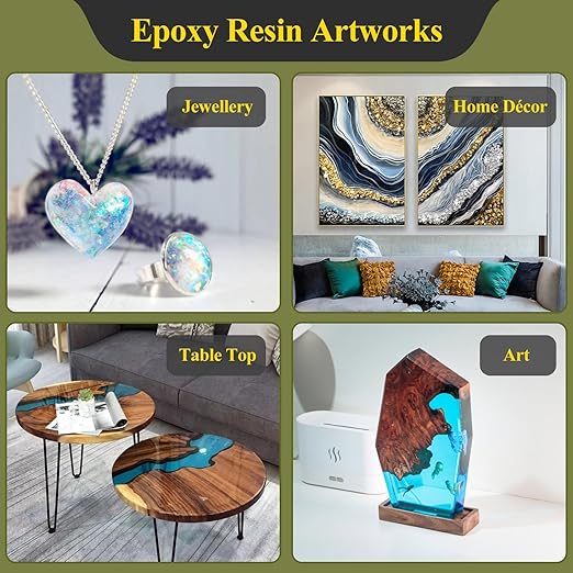 68OZ 3×UV Resistant Resin Kit,No Bubble & Crystal Clear Epoxy Resin for Coating, Casting, Table Top,DIY, Bar Top, River Tables, Resin Art, Wood with All Accessories