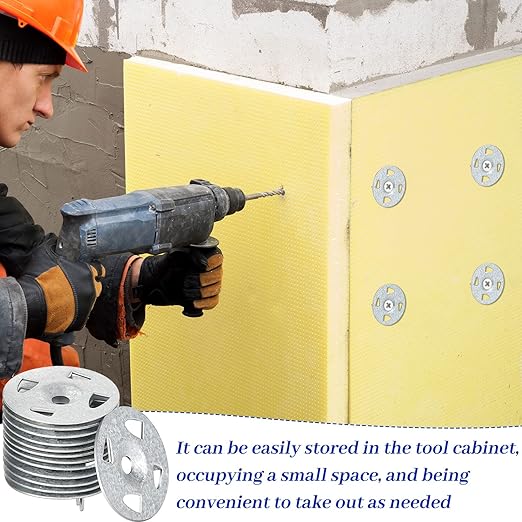 Fastener Kit Board Hardware Set, Includes 1-1/8 Inch Galvanized Steel Washers and Stainless Steel Screws for Fixing Fastening Installation(300 Pcs)