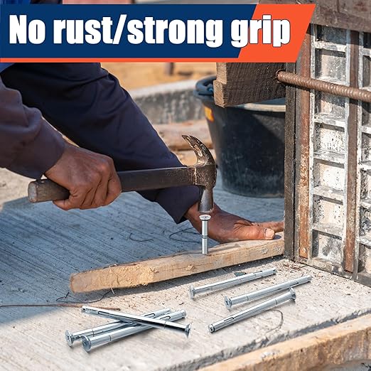 Tandefio 50 Pcs 3/8" x 5" Flat Sleeve Anchors for Concrete Zinc Plated Expansion Anchors Flush Mount Bolt for Masonry, Brick, Concrete Heavy Duty Bolts Secure Fastening