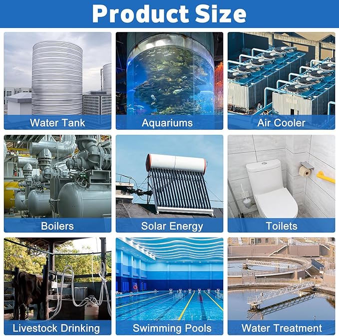 1/2" Water Float Valve Inside Type, 2 PCS 1/2 Inch Top Inlet Automatic Water Level Control Valve Uesd for Water Tank, Swimming Pools, Livestock Tanks, Aquaculture, Aquariums