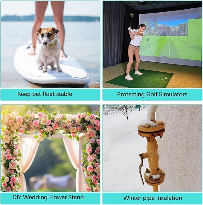 Hanaive Yellow 6 Pcs 40 x 3. 5 x 1 Inch Pipe Insulation Foam Tube Pre Slit Clamp Foam Noodles for Padding Jumbo Pool Noodles Large Tube for Swimming Floating Craft Projects Padding Bumper