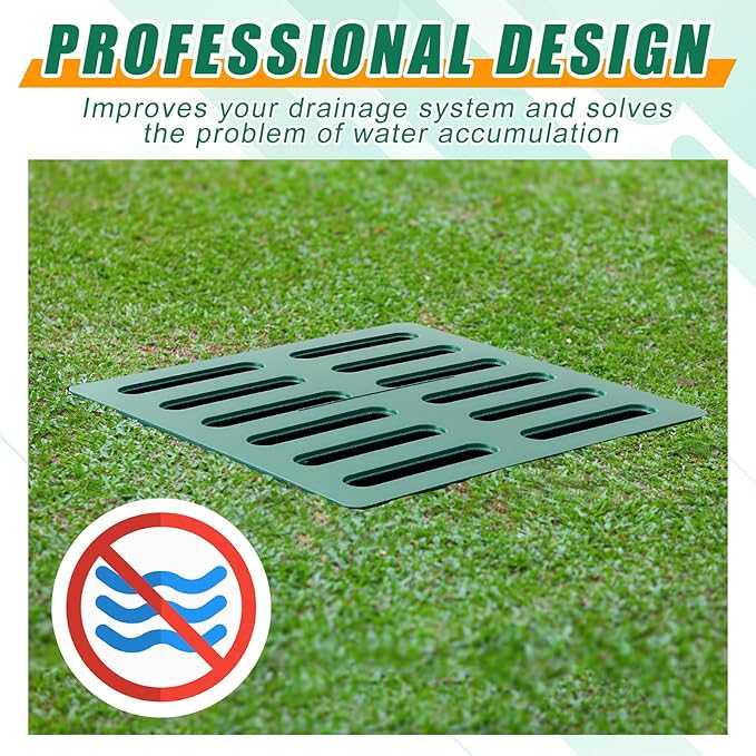 Catch Basin with Grate 15 x 15 × 24 Inch Square Large Catch Basin for Drainage with Debris Basket French Drain Without Reserved Hole for Yard, Downspout, Lawn, Municipal Pipeline