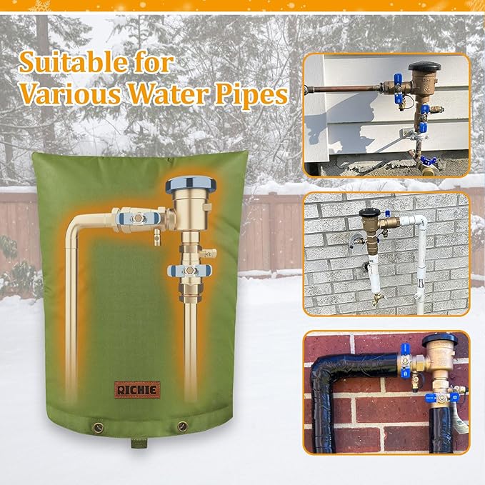Backflow Preventer Cover (5°F) Heavy-Duty 5-Layer Insulated Enclosure, Freeze & All-Weather Protection for Outdoor Pipe, Irrigation Sprinkler Valve, Well Water Pump & PVB, 24" Wx36 H Green