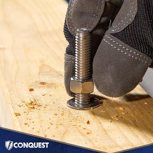 Conquest Zinc Plated Carbon Steel Concrete Wedge Anchors 5/8" x 6" - Heavy Duty Anchor Bolts for Interior Dry Environments and General Purpose Use (25 Pack)