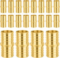 20-Pack PEX Fittings Niikappu 1"x1" Pex Straight Coupling, Brass Crimp Pipe Fittings for PEX Pipes, ASTM F1807