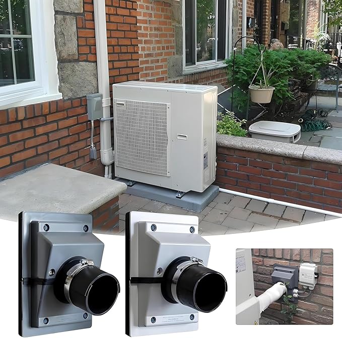 HVAC Wall Penetration & Line-Set Cover Kit, Split AC Line-Set Wall Cover Kit with A Soft Gasket, HVAC Walls Penetration Cover for Indoor & Outdoor Air Conditioner (White, Large) Aperture 2.36 inches