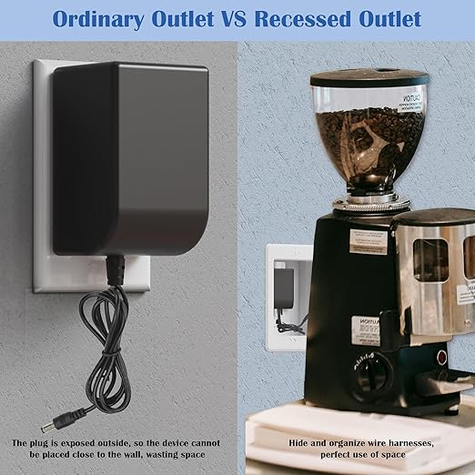 Recessed Outlet/Electrical Box Single Gang, Recessed Outlet Box for Wall Mount TV, Antenna, Phone and Cable TV, Suitable for GFCI Outlet and Standard Outlet, for Old or New Construction(1 Pack)