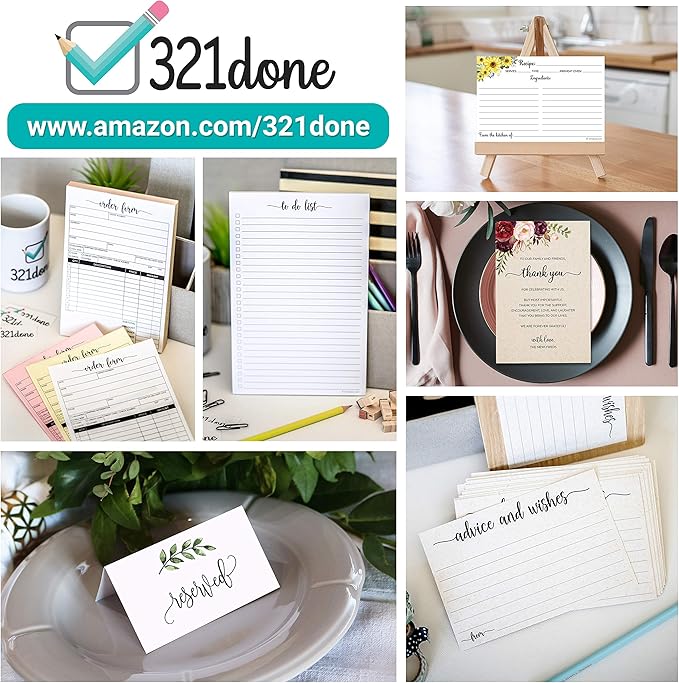 321Done to Do List Notepad - 50 Sheets (5.5" x 8.5") Daily to-Do's Notepad Tear Off, Planning Memo Pad, to Do List Checklist Organizing - Simple, Blank, Heavy Paper - Wide-Ruled - Made in USA