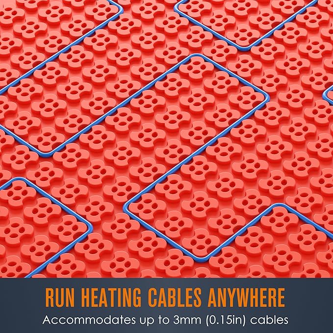 Houseables Uncoupling Membrane, Tile Underlayment, Tile Membrane, Flooring Underlayment, for Floor, Decoupling, Anti Fracture, Waterproof, Anti Crack, Vapor, 1/8" Thick, 3.3 ft x 53.5 ft / 175 Sq Ft