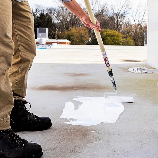Ames Maximum Stretch - Waterproof Sealant Membrane - Perfect For Roofing, Repairs, Concrete, EPDM & Wood - Liquid Rubber Sealer - Up To 650% Elastic - Made in USA, White, 4.6 Gallon (Pack of 1)