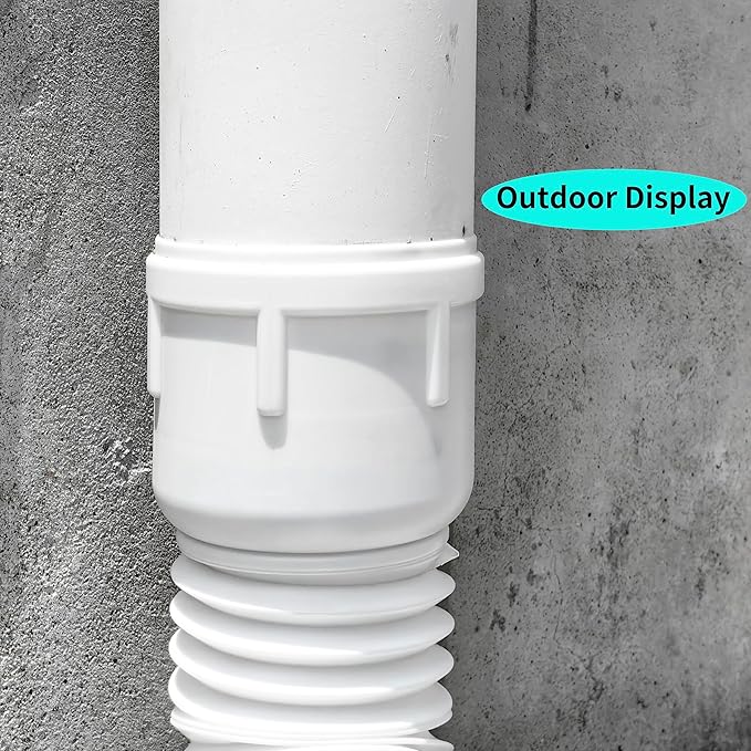 Roof Downspout Extension Pipe, Adjustable & Expandable Gutter Drain Pipe, PVC Anti-Clogging Rainwater Extension Hose for Roof Drainage（ROUND/BLACK)
