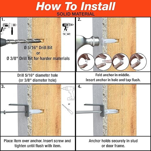 TOGGLER Toggle TB Residential Drywall Anchor with Screws, Polypropylene, Made in US, 3/8" to 1/2" Grip Range, For #6 to #14 Fastener Sizes (Pack of 20)