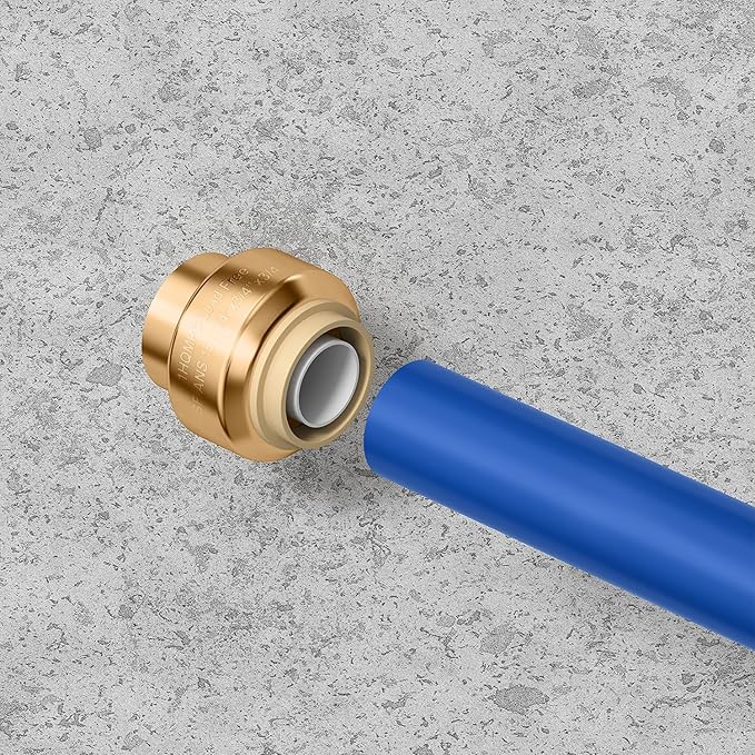 HQMPC 1/2" Push Fit PEX End Cap, Push-to-Connect Brass Plumbing Fittings No Lead Brass Plumbing Fittings with Disconnect Clip for Copper, CPVC 12Pcs