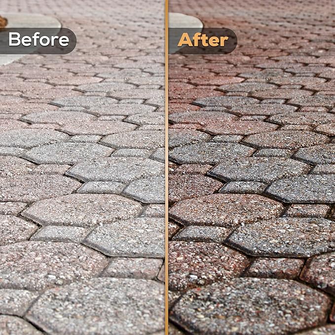 DOMINATOR LG+ Clear Acrylic Sealer 2.5 Gal | Low Gloss Paver Sealer | Wet Look, Color Enhancing | Professional Grade | Concrete Pavers and Decorative Concrete | Fast Dry | Driveway, Patio and More