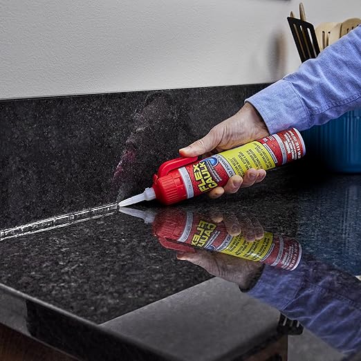 Flex Caulk, Waterproof & Weatherproof Hybrid Polymer Sealant, Strong, Paintable, Indoor, Outdoor, Bath, Shower, Sink, Window, Baseboards, Door, RV, Roof, Wood, Auto & Marine, Clear, 6.6 oz, 1-Pack