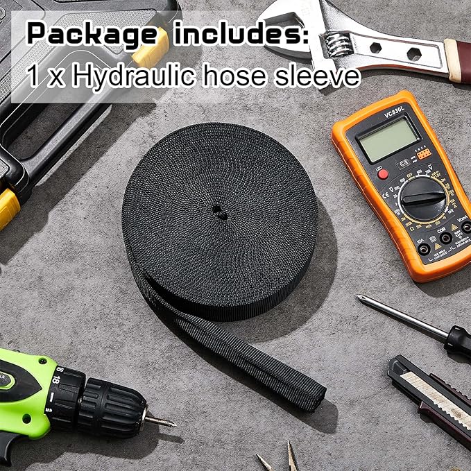 Hanaive 26 ft Nylon Hydraulic Hose Protector Sleeve Tig Torch Cable Cover Black Protective Cover Hose Sheath Hydraulic Wrap Cutting Wire Sheath Sleeve Management Wrap for Cord Tig(2 Inch Id)