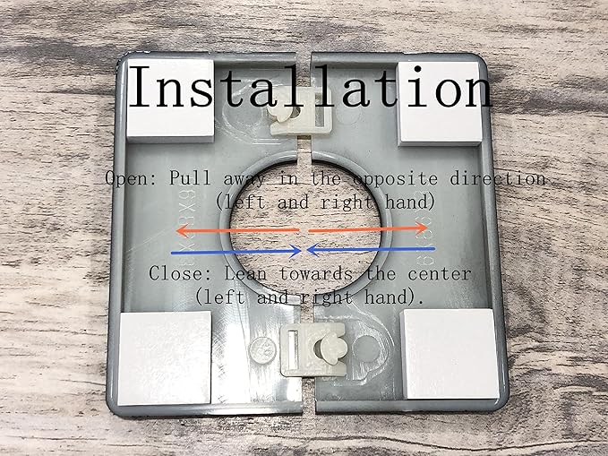 2 Pcs Wall Split Flange, ABS Round Self-Adhesive Escutcheon Plate Buckles Design for 1.73"/44mm Diameter Pipe