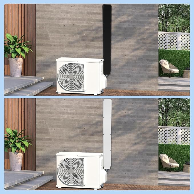 LyPrem 3" W x 6.5Ft L Metal Line Set Cover Kit - Decorative AC Pipe Cover for Ductless Mini Split/Central Air Conditioner/Heat Pump Systems, Black