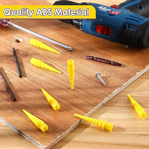 10 Pcs Wood Anchor, Stripped Screw Hole Repair Kit for Wood, Door, Fixing Stripped Screw Holes, Fits Wood Screws Sizes #2 to #16(Yellow)