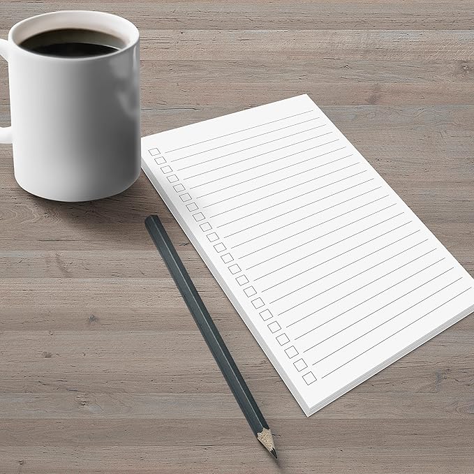 321Done to Do List Notepad - 50 Sheets (5.5" x 8.5") Daily to-Do's Notepad Tear Off, Planning Memo Pad, to Do List Checklist Organizing - Simple, Blank, Heavy Paper - Wide-Ruled - Made in USA