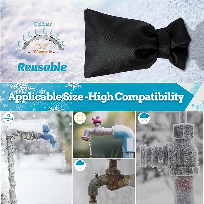 Outdoor Faucet Covers for Winter 8 Pack Freeze Protection,Insulated Anti-Freeze Waterproof Material Reusable Faucet Cover Socks for Various Faucet Spigot,Pipe,Garden Hose Bib
