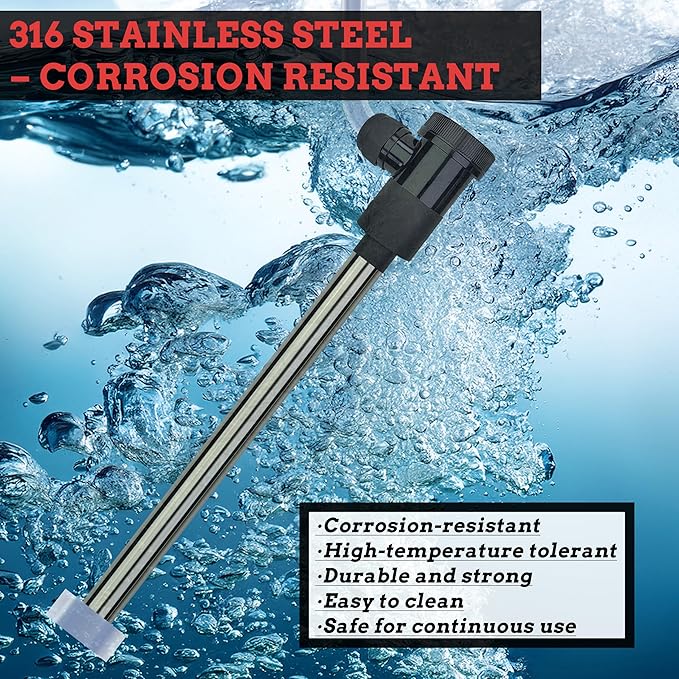 3500W 240V Swimming Pool Immersion Water Heater with Wifi Timer & Auto Shut Off – Submersible Electric Heater for Above-Ground Pool, Spa, Hot Tub, Bucket, Baptistry, Baptismal Pool & Bathtub