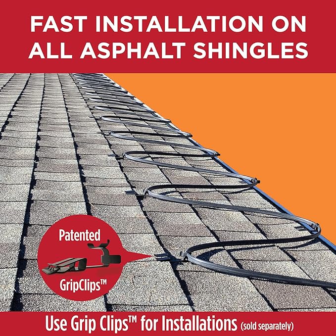 Radiant Solutions Company Heat Tape Pro - Self-Regulating Heat Cable - Long Term Ice Dam, Roofing, Gutter & Pipe Freeze Protection - 12 MM, 6 Watts Per Foot (500, 120 Volt)