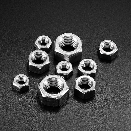 3/8-16 Hex Nuts 100Pcs 304 Stainless Steel 18-8, Full Thread, Hex Drive, Bright Finish by SG TZH